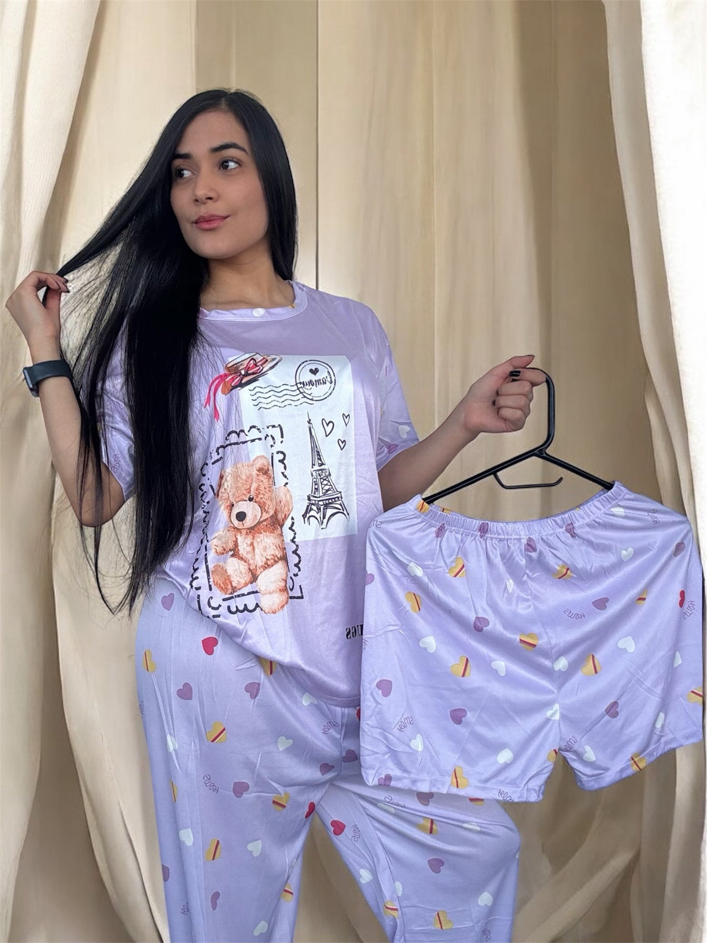 COMBO 3 PIJAMAS DE 3 PIEZAS TALLA UNICA (S,M) $99.000 + ENVÍO GRATIS
